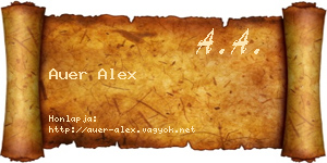 Auer Alex névjegykártya